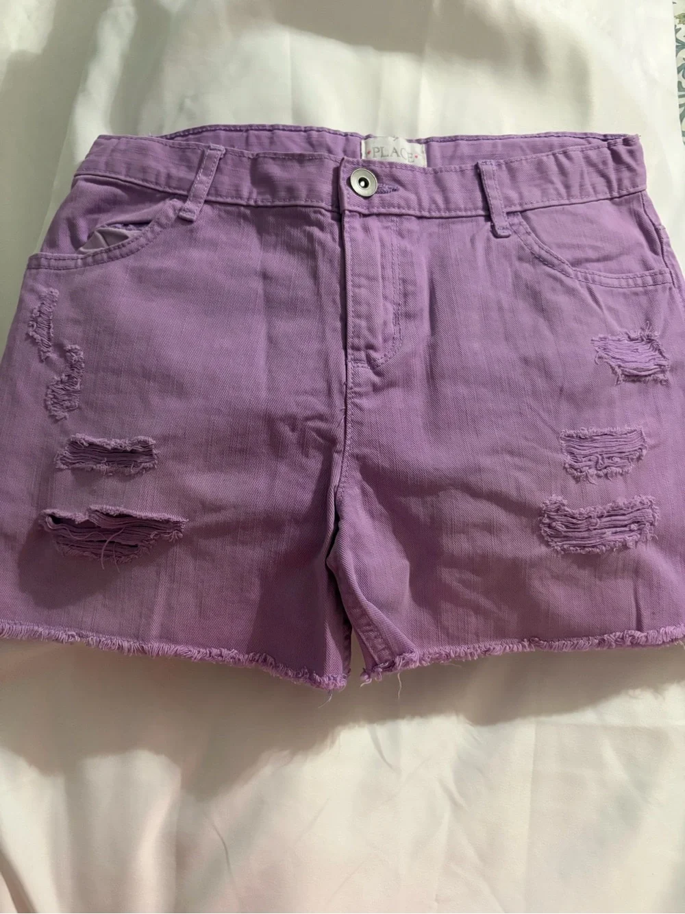 The Children's Place Lavender Distressed kids  Shorts